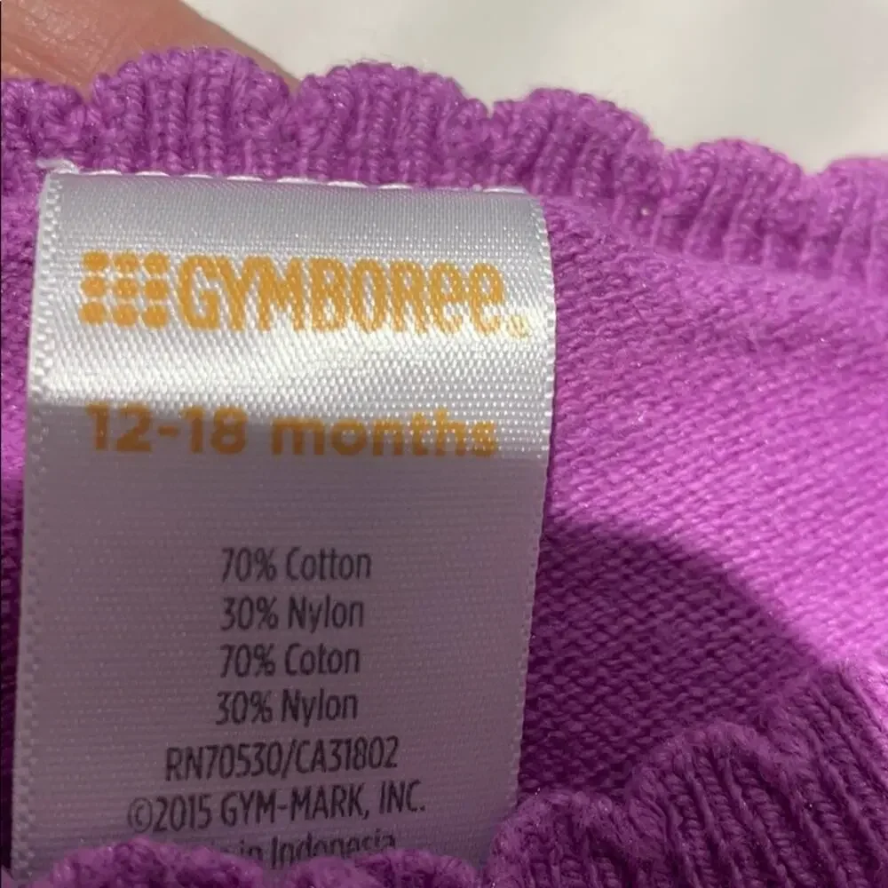Gymboree 12-18m lavender cardigan worn once